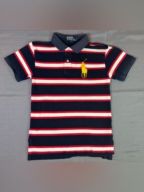 Polo Ralph Lauren Big Pony Polo Shirt Men’s Small Striped Red Navy White
